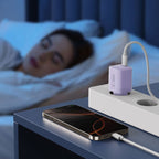 Tech-Protect NCM33 PD 33W QC3.0 USB-C / USB-C sieninis įkroviklis - violetinis -- Cell phone chargers