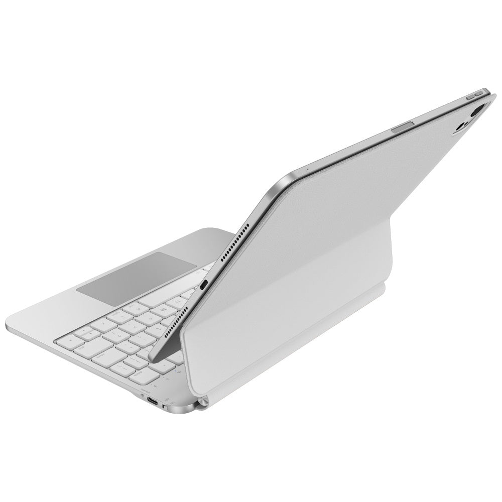 Uniq „Venno Pro“ magnetinis išmanusis dėklas su klaviatūra, skirtas iPad Air 10.9" (2020/2022) / Pro 11" (2021/2022) / Air 11" (2024/2025/2026) – White