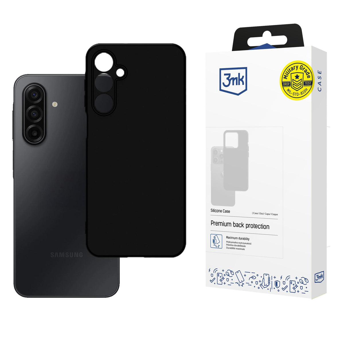 3mk Silicone Case, skirtas Samsung Galaxy A17 5G – juodas -- Samsung Galaxy A17