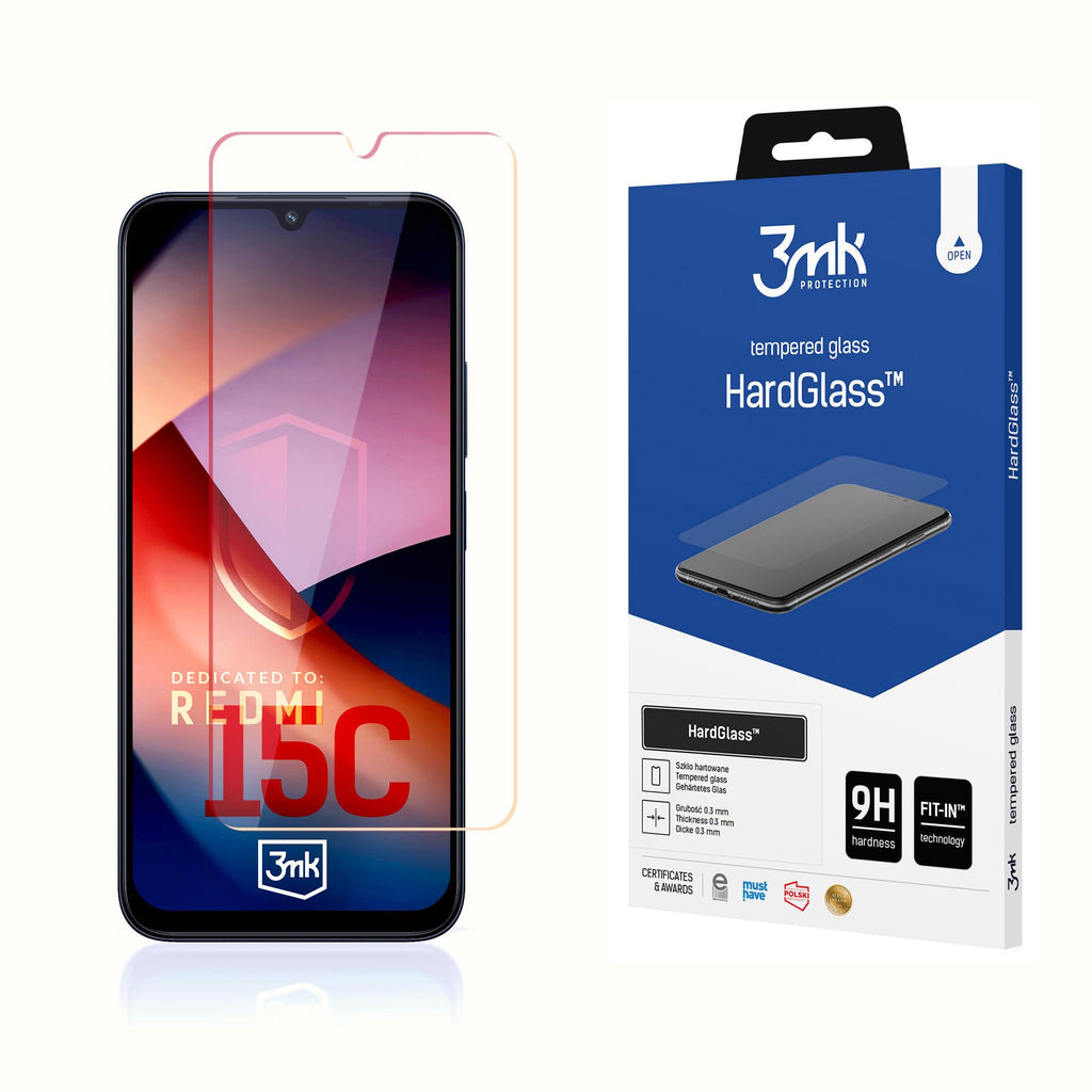 3mk HardGlass grūdintas stiklas Xiaomi Redmi 15C -- Xiaomi Redmi 15C