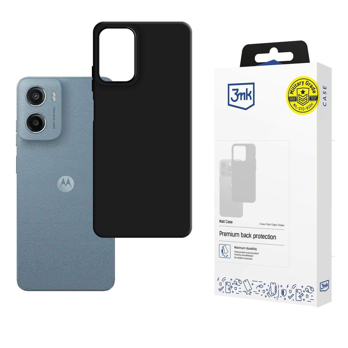 3mk matt dėklas skirtas Motorola Moto G05 / E15 G4 - Matte Black -- Motorola Moto G05