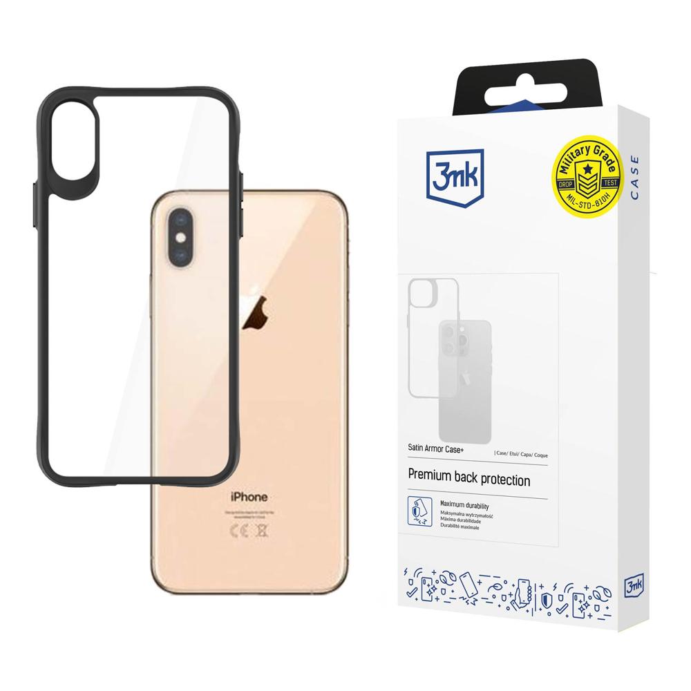 3mk Satin Armor Case+, skirtas iPhone Xs Max – permatomas juodas -- Cell phone cases and covers