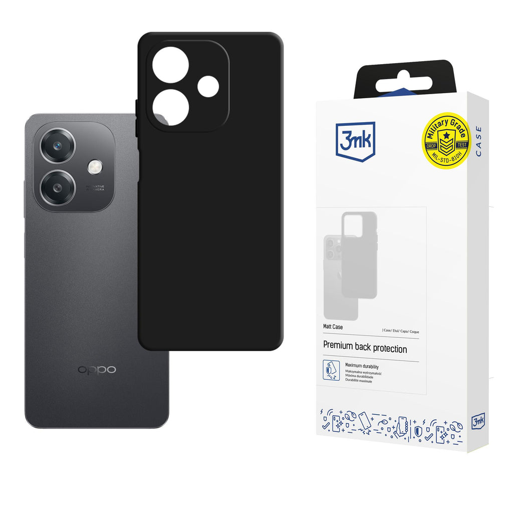 3mk matinis dėklas, skirtas Oppo A40 / A40M / A3 4G – matinė juoda -- Oppo A40