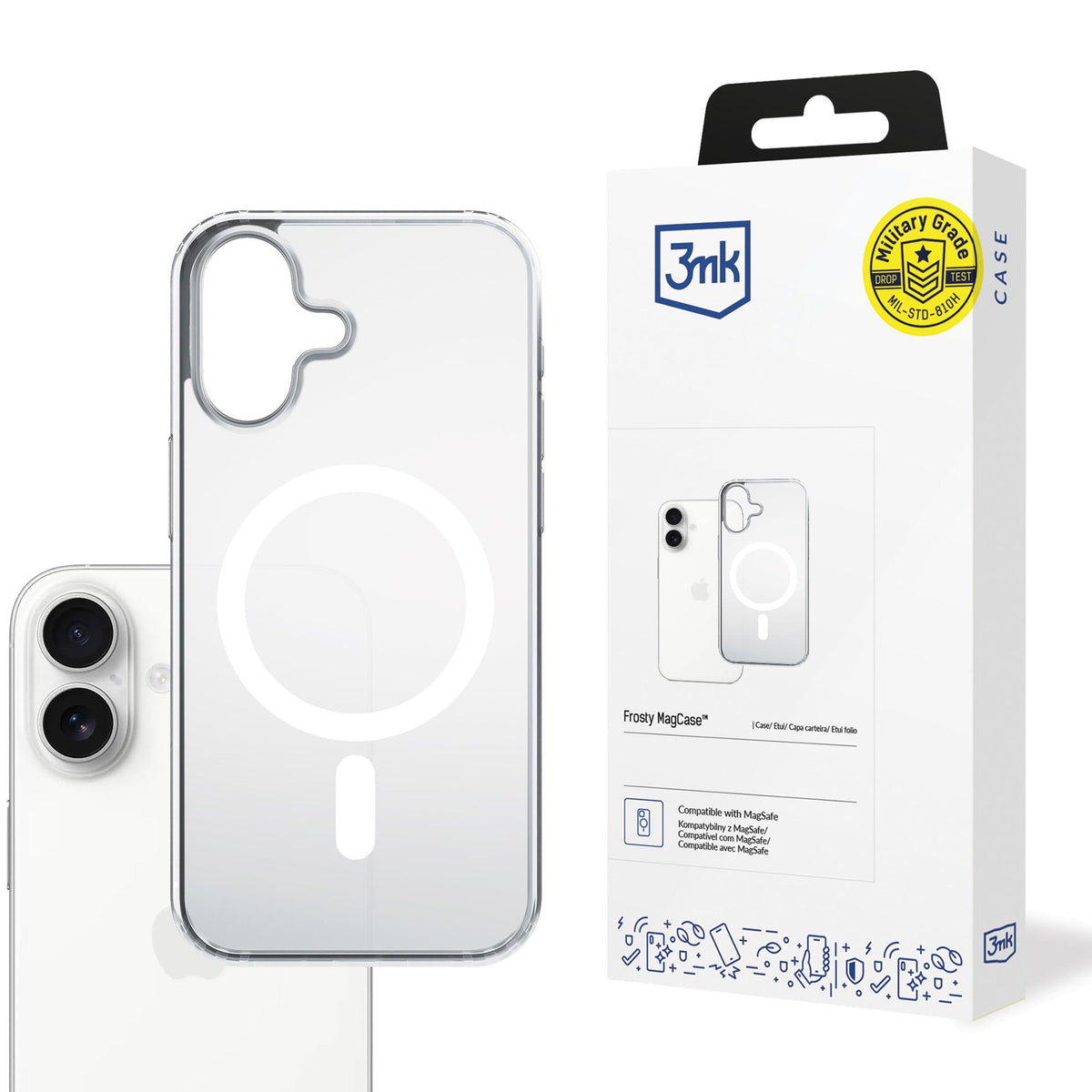 3mk Frosty MagCase, skirtas iPhone 17 - baltas