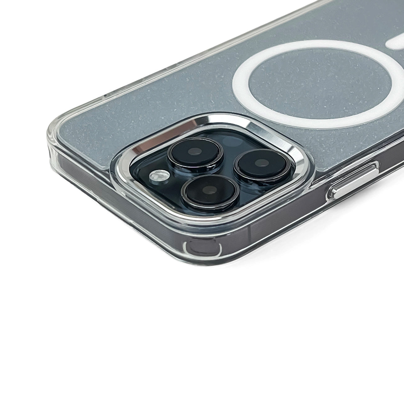 Blizgus MagSafe dėklas iPhone 17 Pro Max – skaidrus