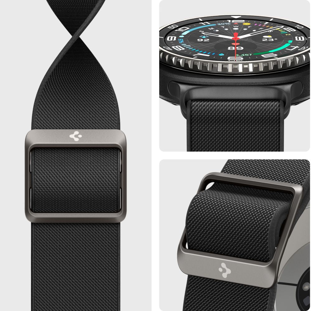 Spigen Fit Lite dirželis, skirtas Samsung Galaxy Watch 40/44/46 mm – juodas