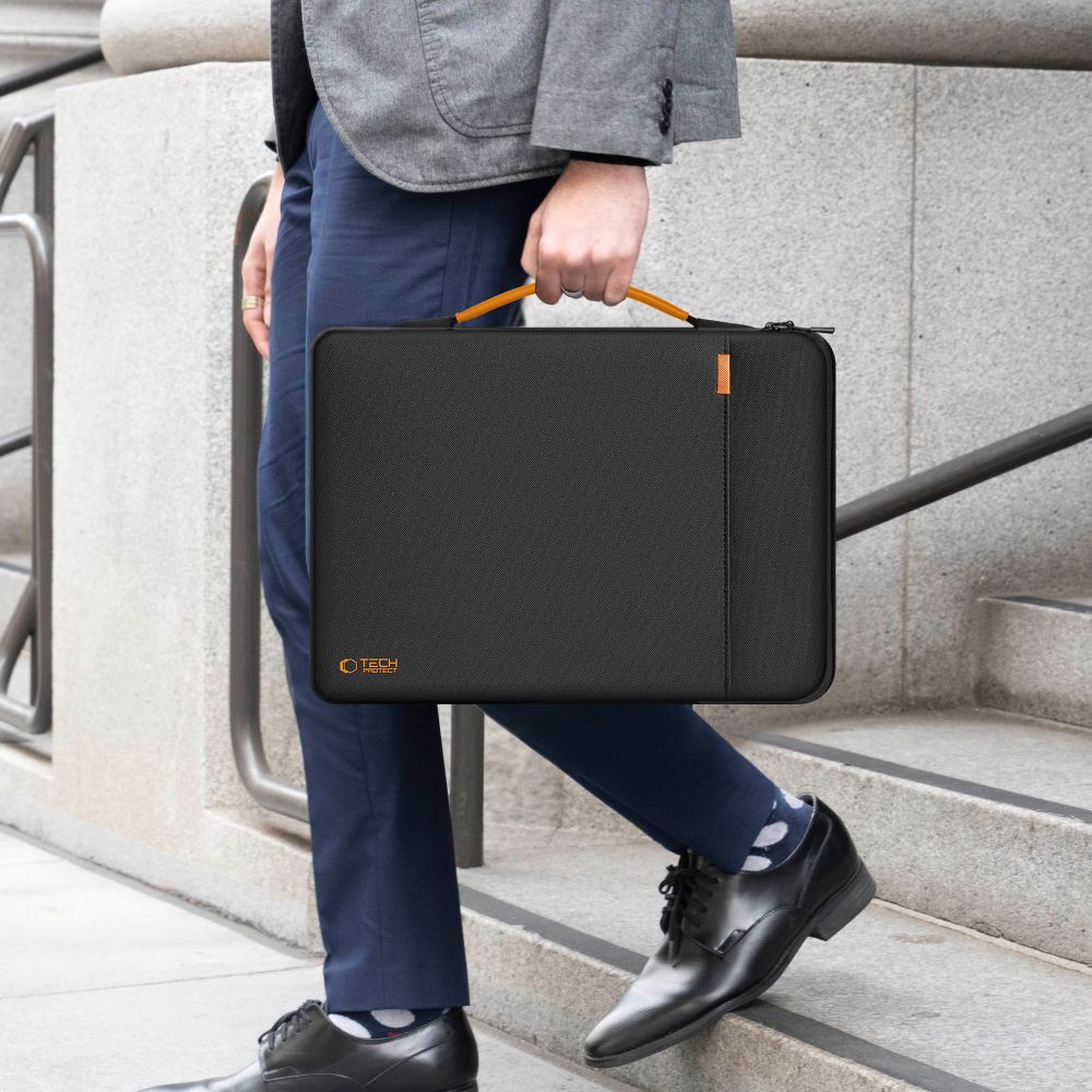 Tech-Protect Defender RS nešiojamojo kompiuterio krepšys 15-16 - Juodas -- Laptop Bags