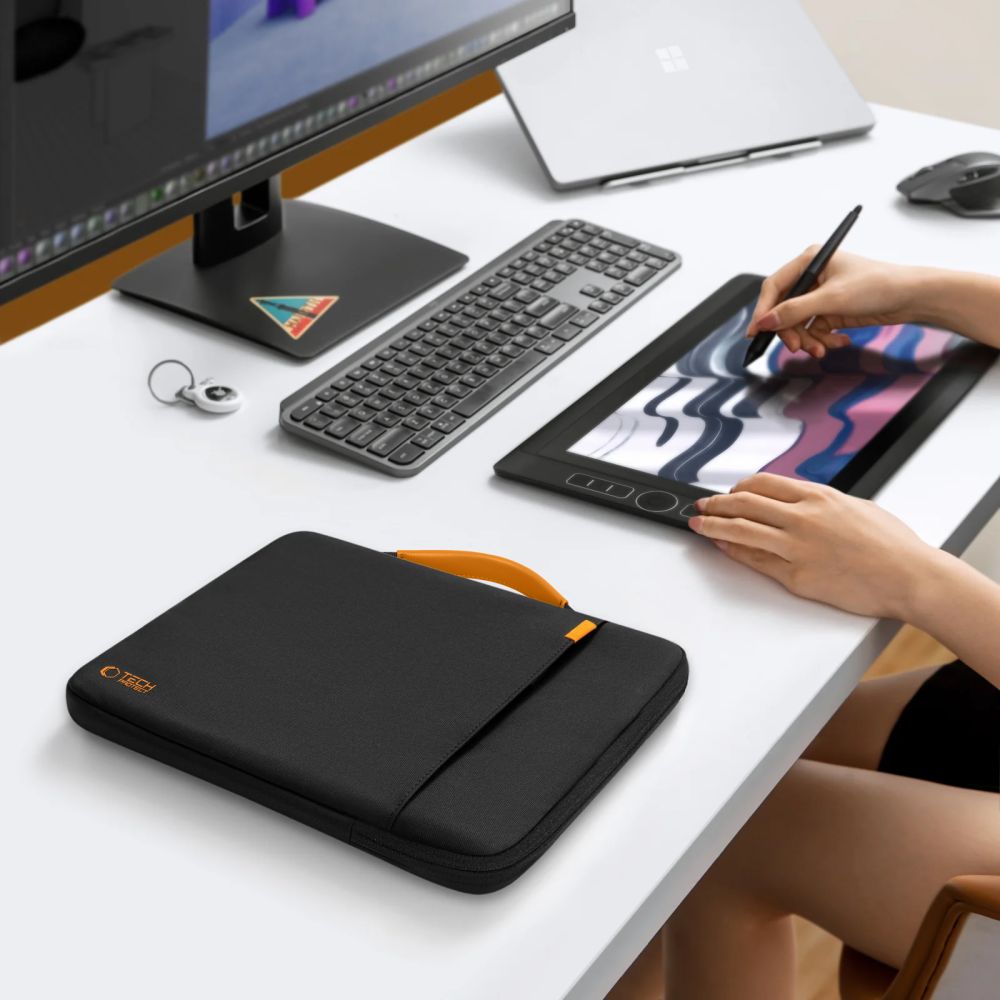 Tech-Protect Defender RS nešiojamojo kompiuterio krepšys 13-14 - Juodas -- Laptop Bags