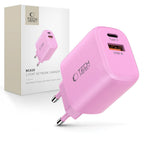 Tech-Protect NCA20 PD 20W QC3.0 USB-A / USB-C sieninis įkroviklis - rožinis -- Cell phone chargers