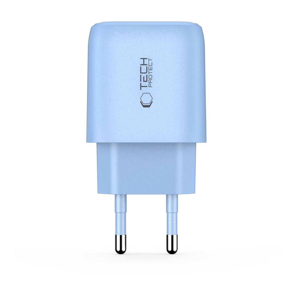 Tech-Protect NCA30 PD 30W QC3.0 USB-A / USB-C sieninis įkroviklis - mėlynas -- Cell phone chargers