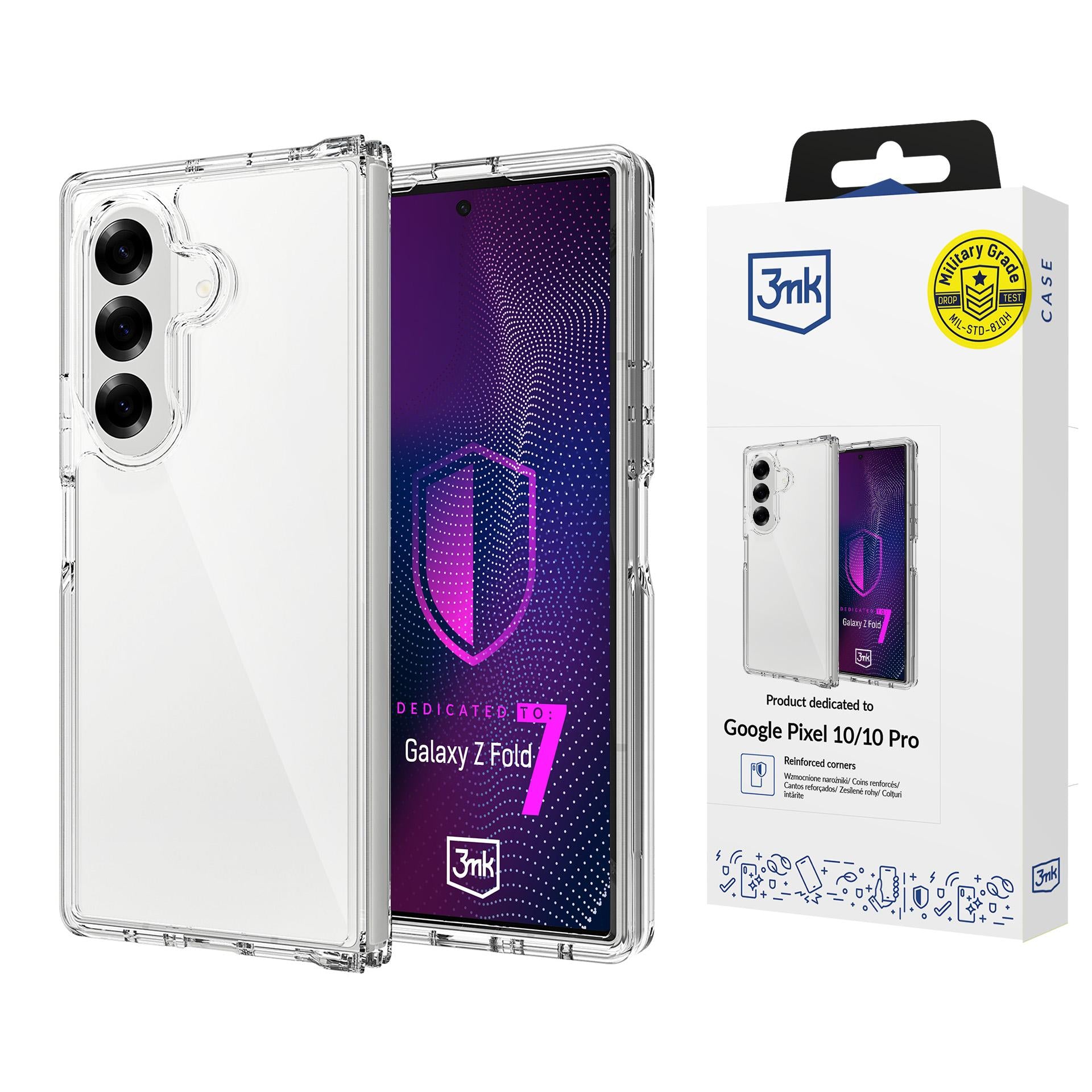 3mk armor dėklas skirtas Samsung Galaxy Z Fold 7 - Transparent