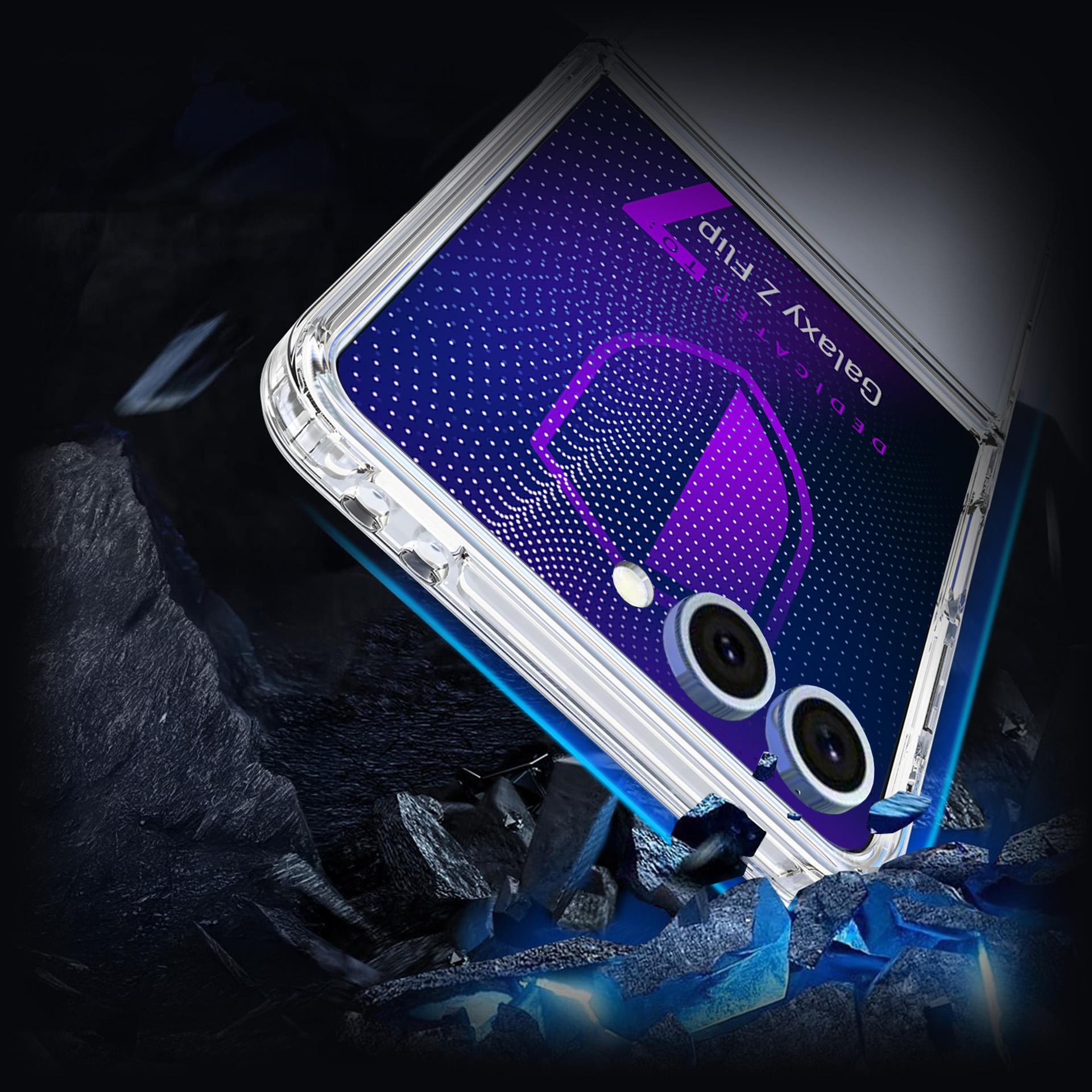 3mk šarvų dėklas, skirtas Samsung Galaxy Z Flip 7 – skaidrus