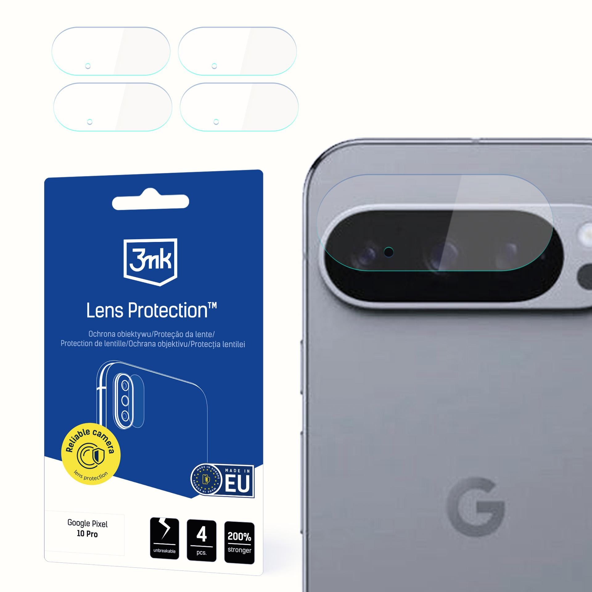 3mk objektyvo apsaugos kameros stiklas, skirtas „Google Pixel 10 Pro“. -- Google Pixel 10 Pro