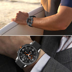 Tech-Protect nailono juostelinis dirželis, skirtas Samsung Galaxy Watch 40/44/46 mm – juoda ir oranžinė -- Samsung Galaxy...