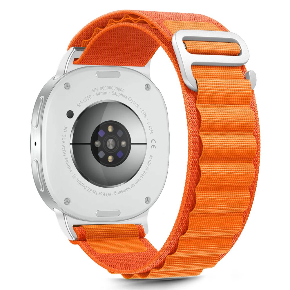 Tech-Protect nailono juostelinis dirželis, skirtas Samsung Galaxy Watch 40/44/46 mm – oranžinis -- Samsung Galaxy Watch 40