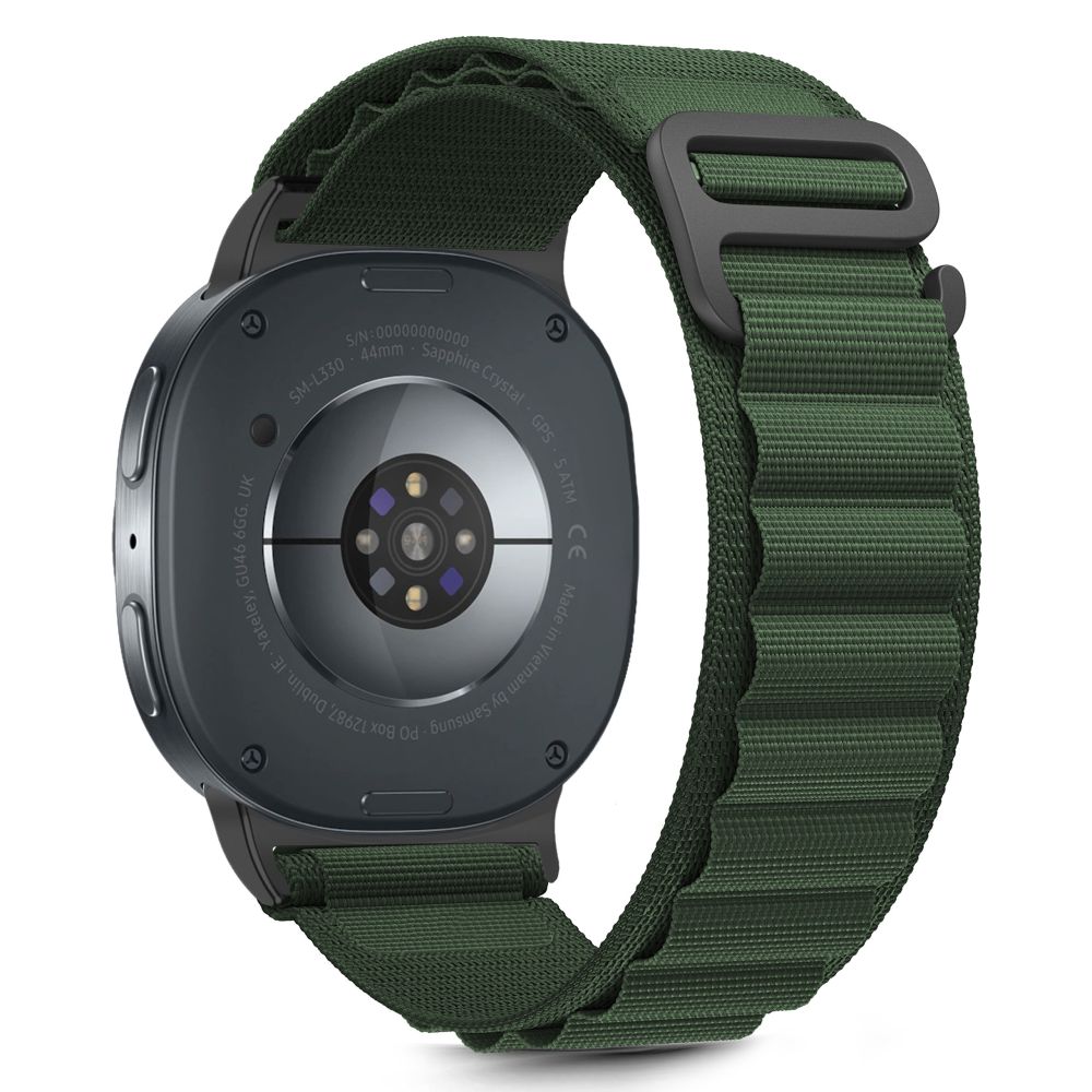 Tech-Protect nailono juostelinis dirželis, skirtas Samsung Galaxy Watch 40/44/46 mm – žalias -- Samsung Galaxy Watch 40