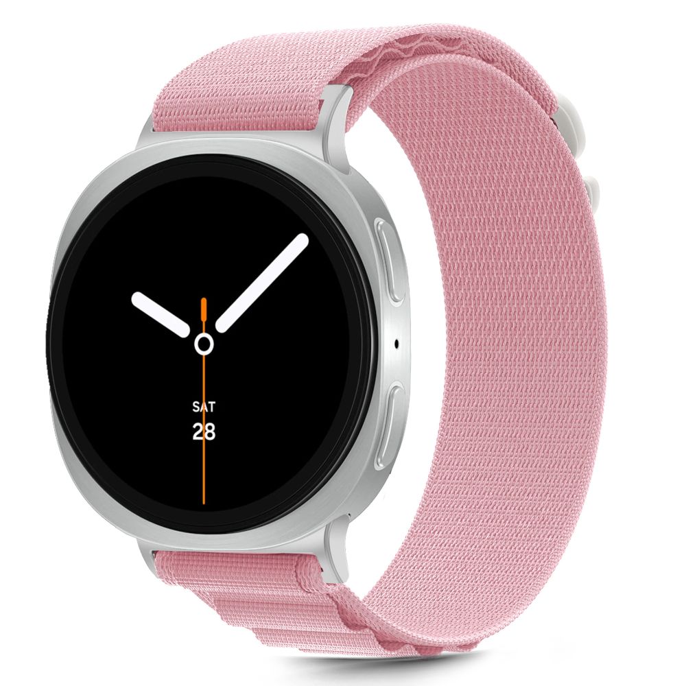 Tech-Protect nailono juostelinis dirželis, skirtas Samsung Galaxy Watch 40/44/46 mm – rožinis -- Samsung Galaxy Watch 40