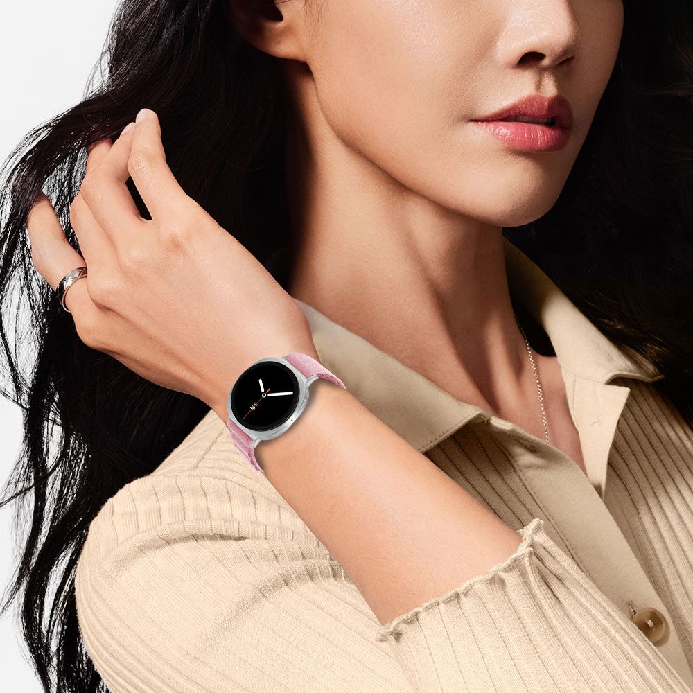 Tech-Protect nailono juostelinis dirželis, skirtas Samsung Galaxy Watch 40/44/46 mm – rožinis -- Samsung Galaxy Watch 40