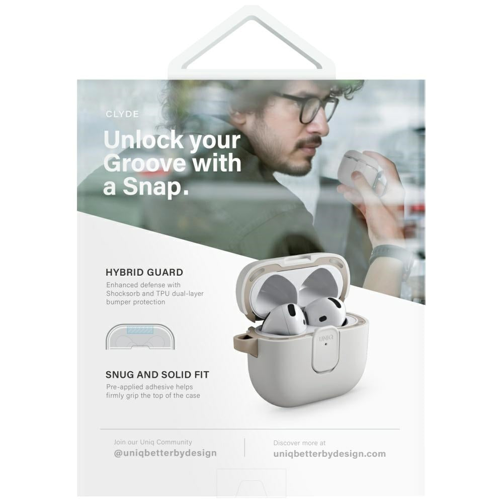 Uniq Clyde Lock dėklas AirPods 4 – smėlio -- AirPods 4