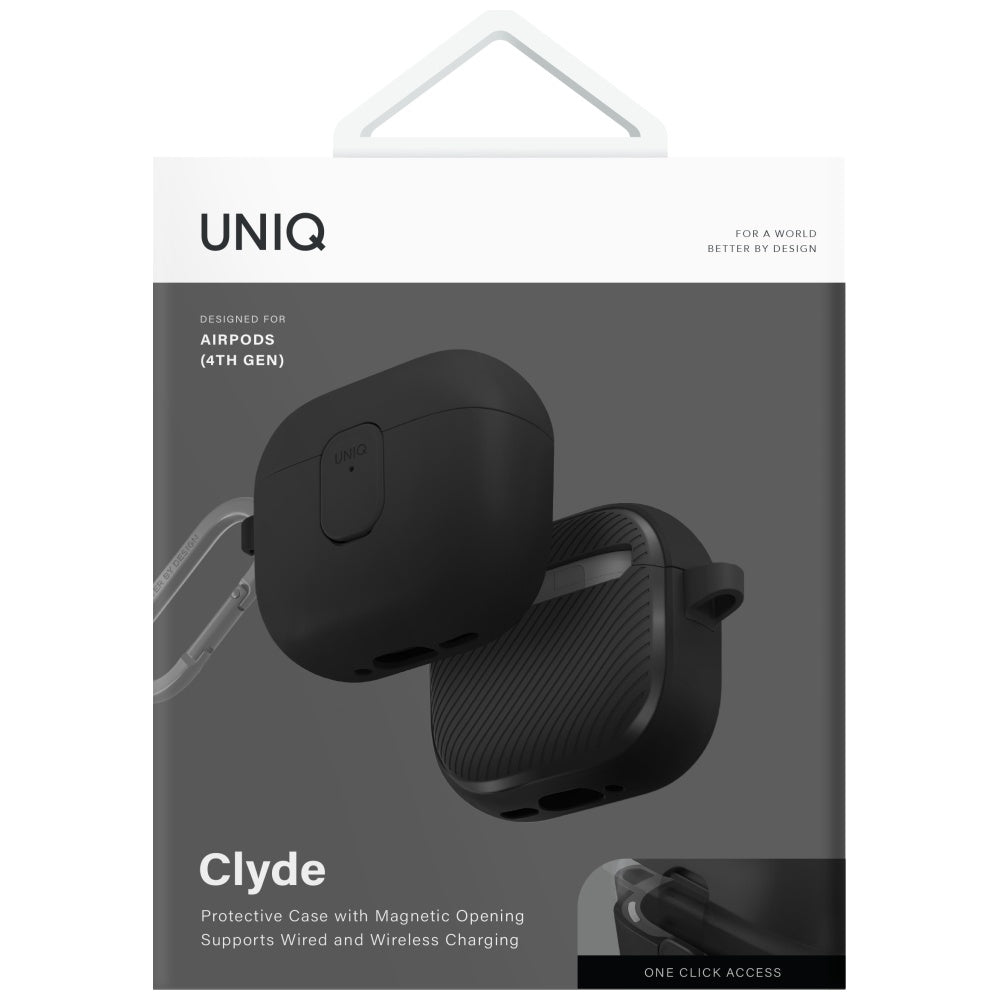 Uniq Clyde Lock Case dėklas AirPods 4 – juodas