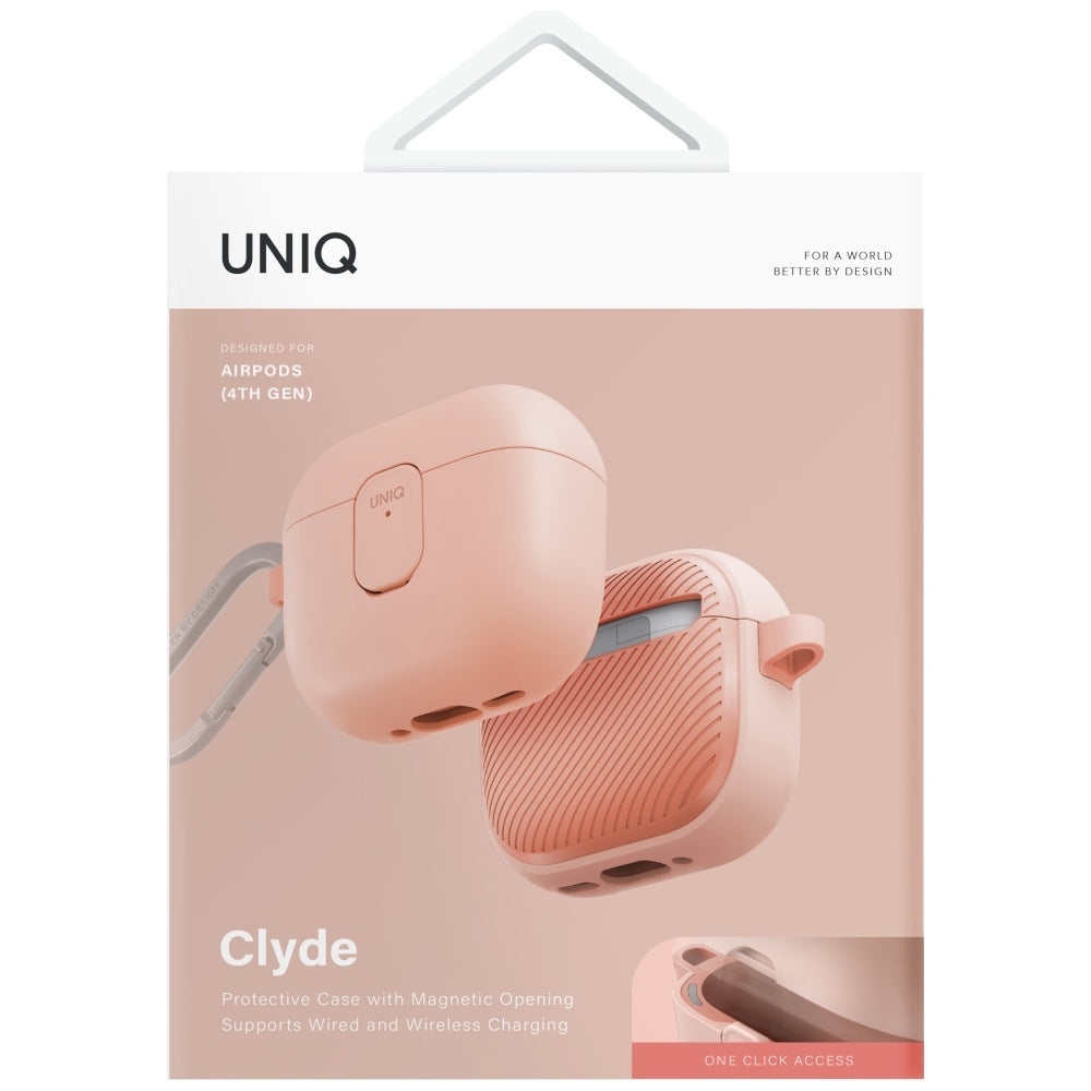 Uniq Clyde Lock dėklas AirPods 4 – rožinis