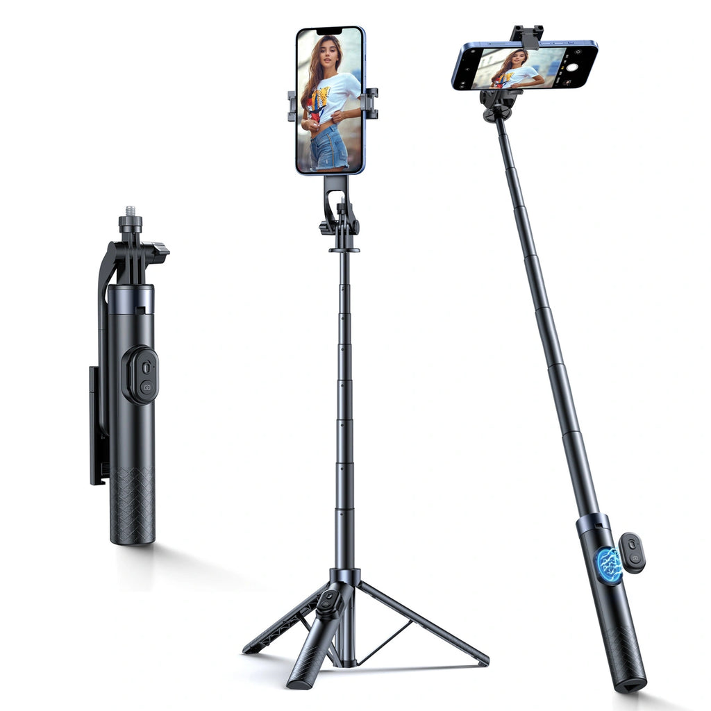 Wozinsky Selfie lazda WC1Y30S teleskopinis trikojis 1,3 m su telefono laikikliu - juodas