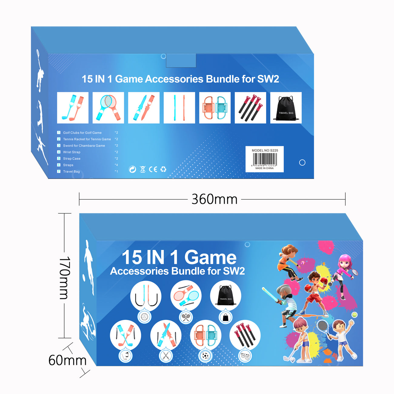 Nintendo Switch 15-in-1 Šeimos Priedų Paketas 2 - Oranžinis ir Mėlynas Rinkinys -- Nintendo Switch 2