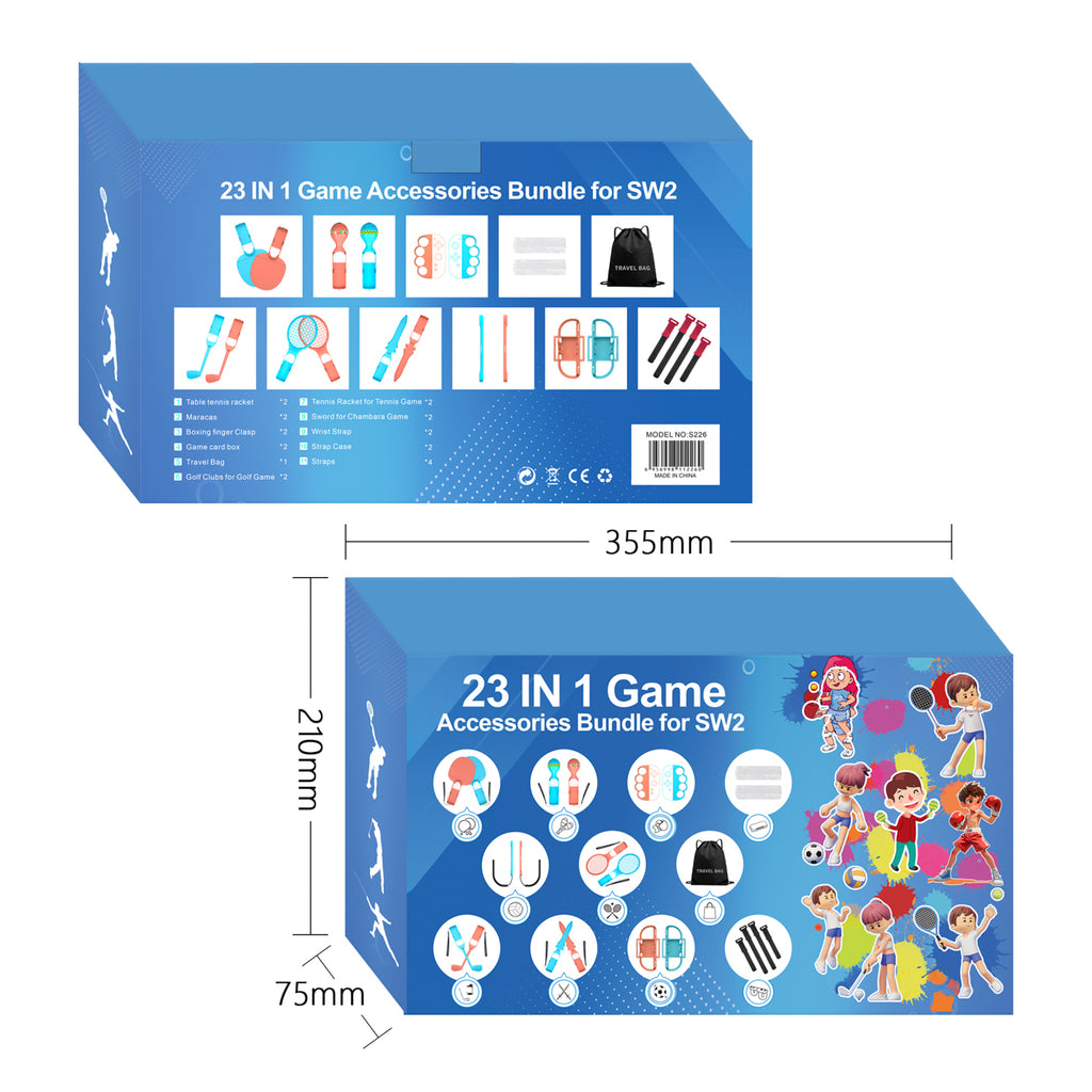 Nintendo Switch 23-in-1 Šeimos Priedų Paketas 2 - Oranžinis ir Mėlynas Rinkinys -- Nintendo Switch 2