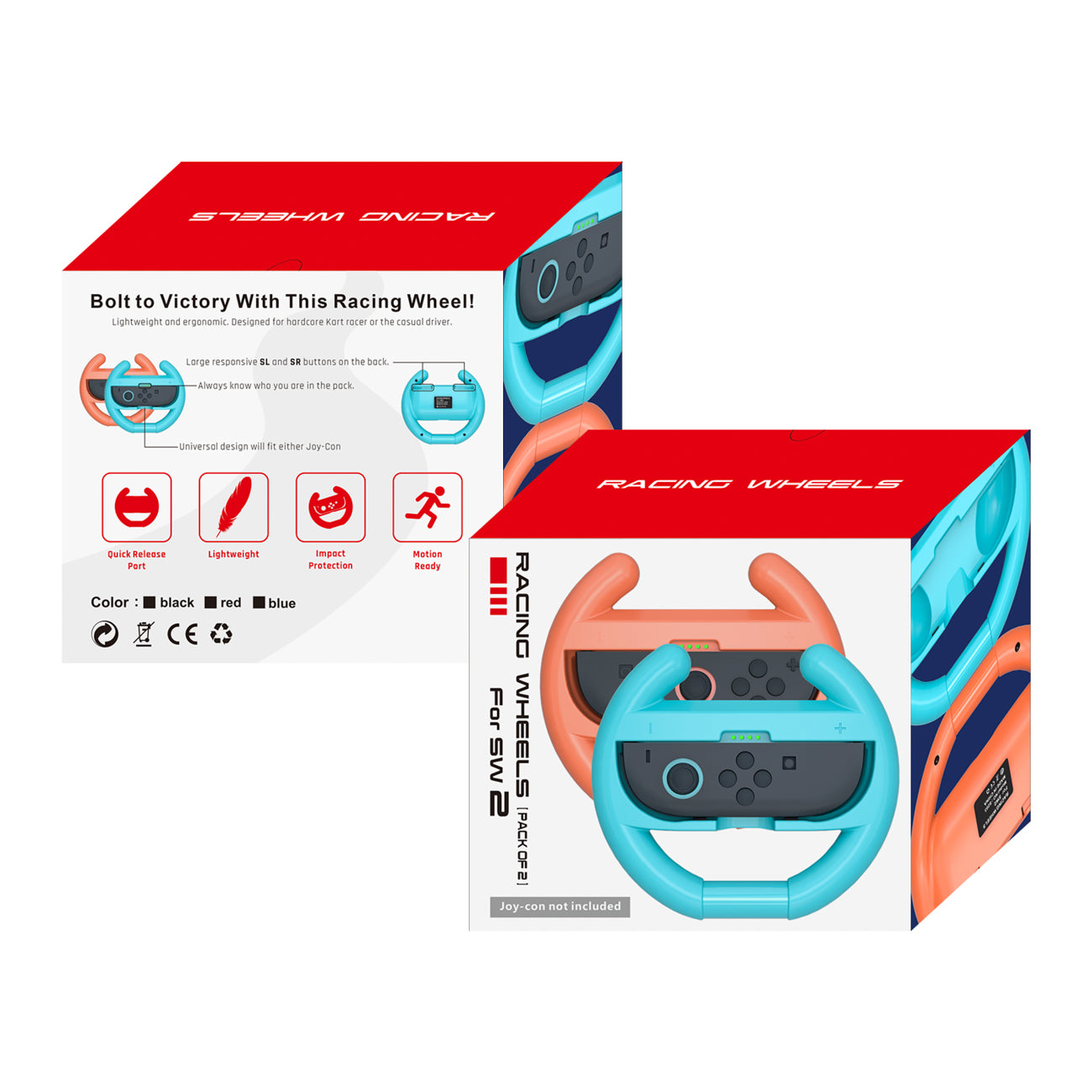 Nintendo Switch 2 Joy-Con lenktynių vairas (2 vnt. rinkinys) - juodas -- Nintendo Switch 2