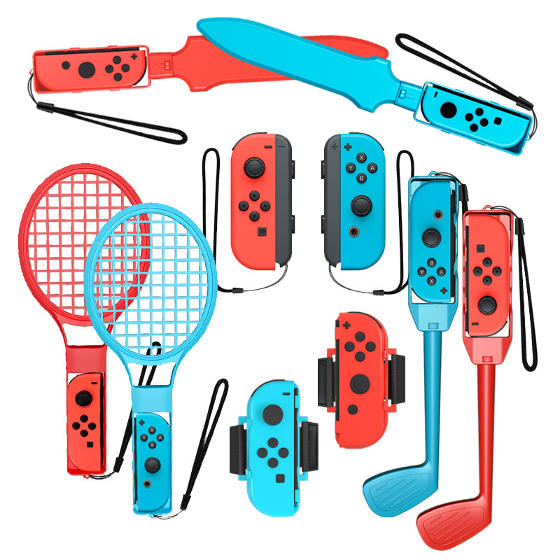 Nintendo Switch Sports 10-in-1 šeimos priedų rinkinys - raudona ir mėlyna -- Nintendo Switch