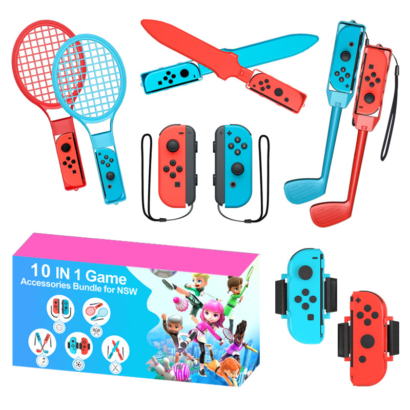 Nintendo Switch Sports 10-in-1 šeimos priedų rinkinys - raudona ir mėlyna -- Nintendo Switch
