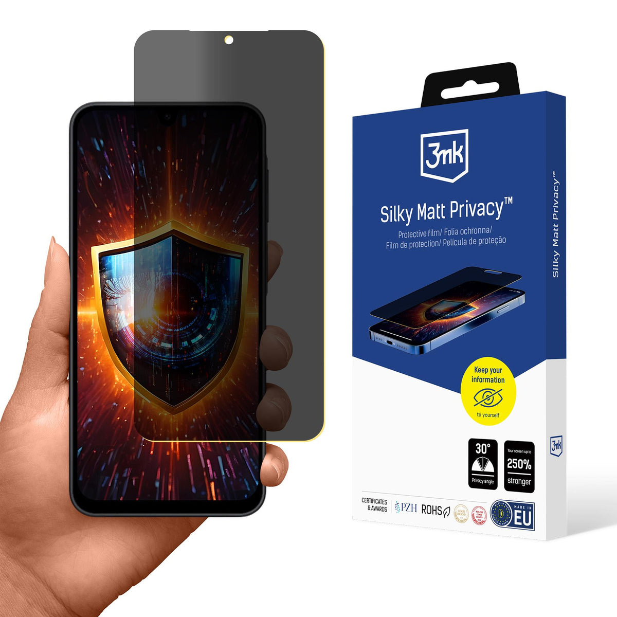 3mk Silky Matt Privacy ekrano apsauga, skirta Samsung Galaxy A17 5G -- Samsung Galaxy A17