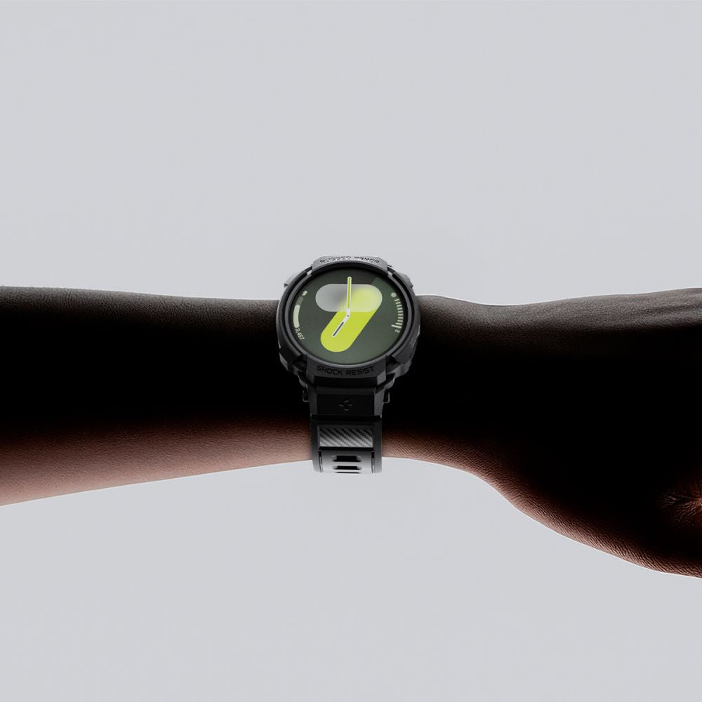 Spigen Rugged Armor Pro dirželis Samsung Galaxy Watch 8 44mm - matinis juodas -- Samsung Galaxy Watch 8