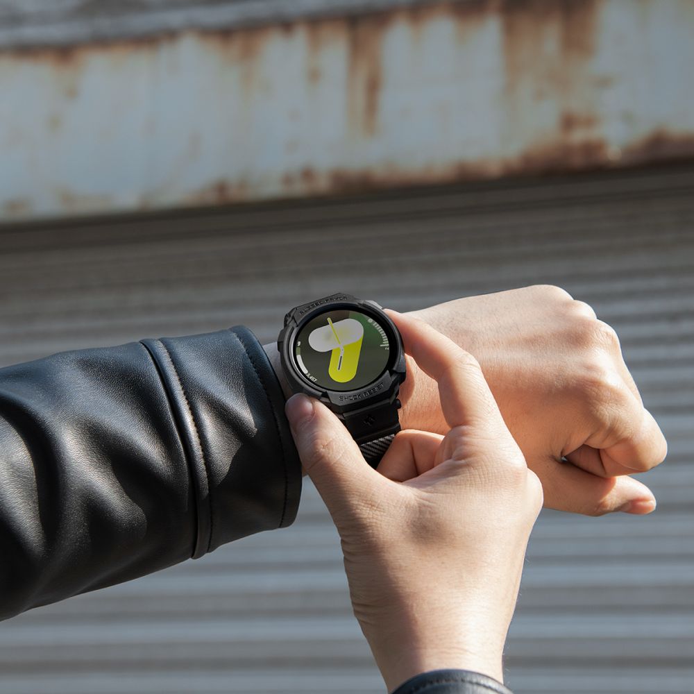 Spigen Rugged Armor Pro dirželis Samsung Galaxy Watch 8 44mm - matinis juodas -- Samsung Galaxy Watch 8