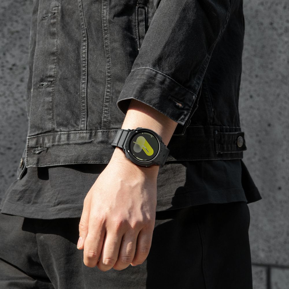 Spigen Rugged Armor Pro dirželis Samsung Galaxy Watch 8 44mm - matinis juodas -- Samsung Galaxy Watch 8