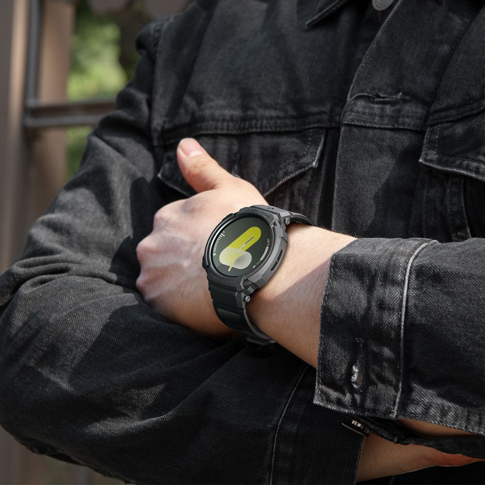 Spigen Rugged Armor Pro dirželis Samsung Galaxy Watch 8 44mm - matinis juodas -- Samsung Galaxy Watch 8