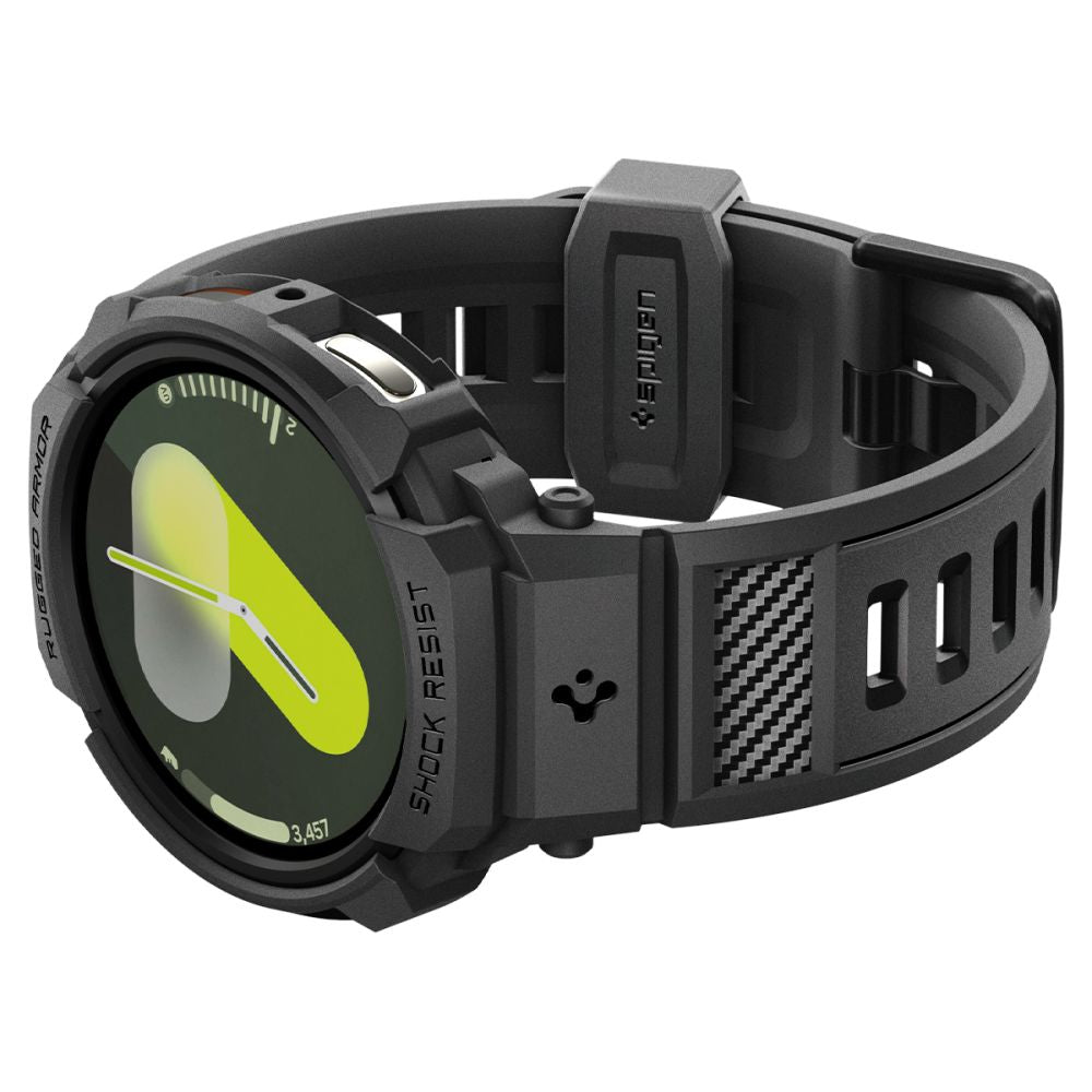 Spigen Rugged Armor Pro dirželis Samsung Galaxy Watch 8 44mm - matinis juodas -- Samsung Galaxy Watch 8