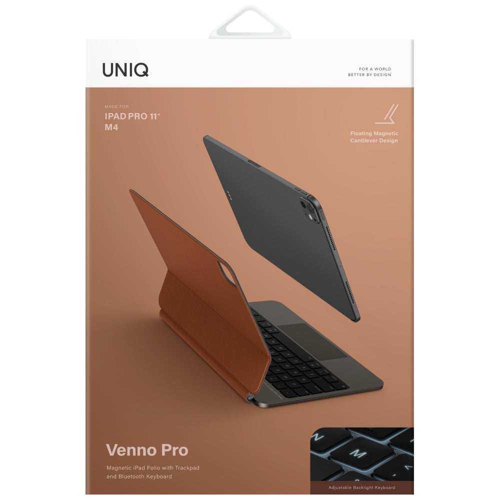 Uniq Venno Pro magnetinis išmaniosios klaviatūros dėklas, skirtas iPad 11" 2025 / iPad Air 11" 2024 / 2025 / iPad Pro 11" 2018 / 2020 / 2021 / _ _ 1 Brown