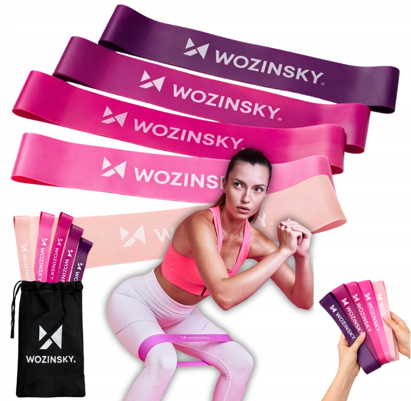 Mini pasipriešinimo juostos Wozinsky WGO-5A iš TPE - 5 vnt. -- Cycling Accessories