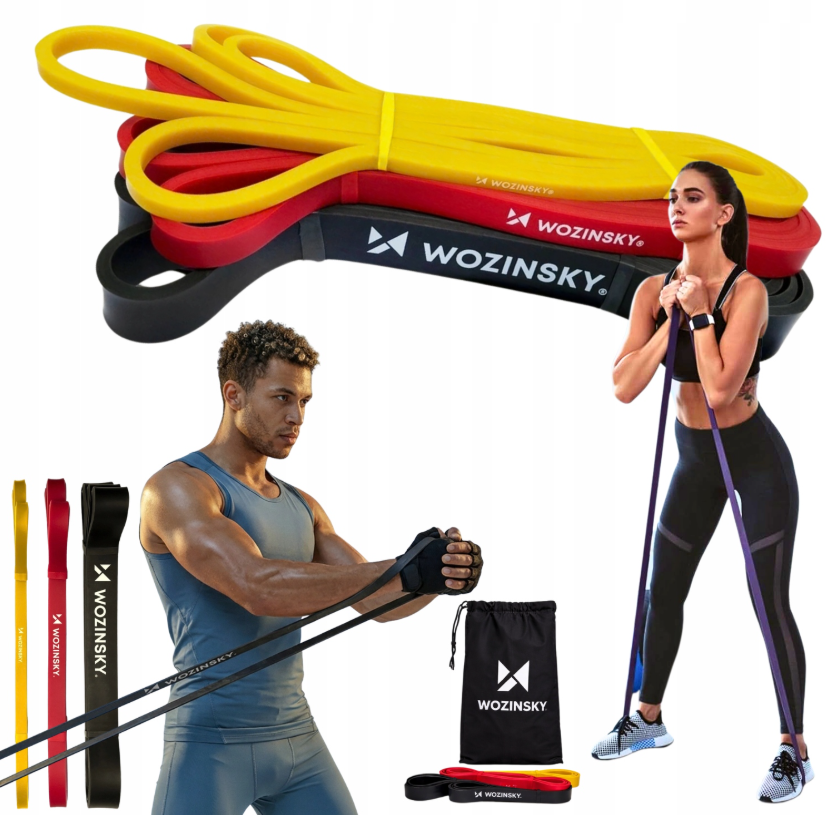 Wozinsky WGO-3 latekso pasipriešinimo juostos - 3 vnt. -- Cycling Accessories