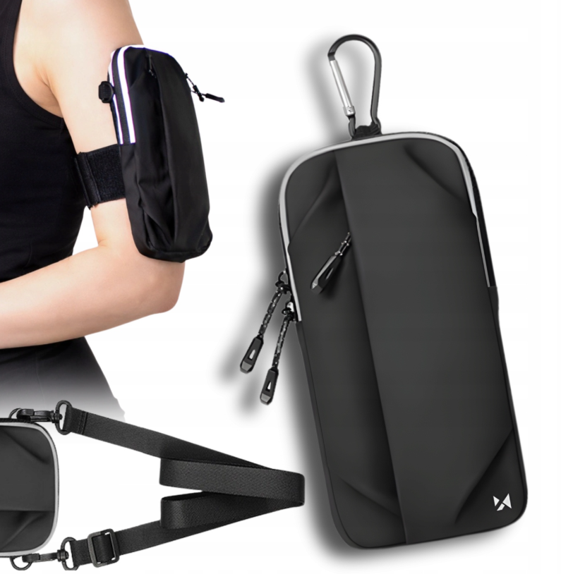 Wozinsky WSDB-B žemėlapio telefono krepšys bėgimui - juodas -- Bicycle Bags