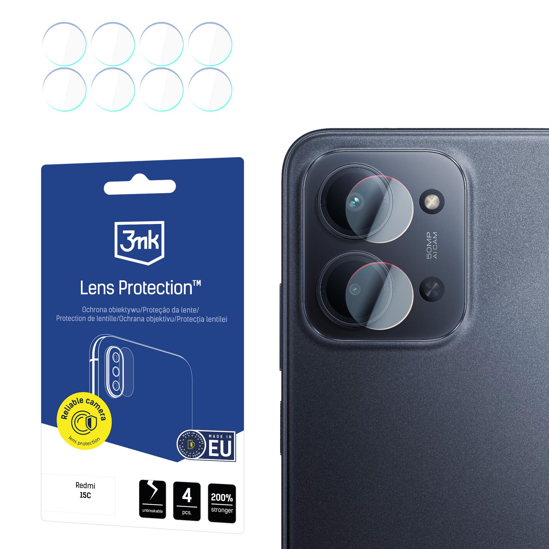 Kameros objektyvo stiklas 3mk Lens Protection Xiaomi Redmi 15C -- Xiaomi Redmi 15C