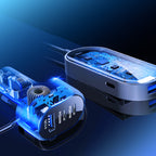 3mk dvigubas automobilinis įkroviklis 135W PD QC PPS USB-C USB-A – juodas