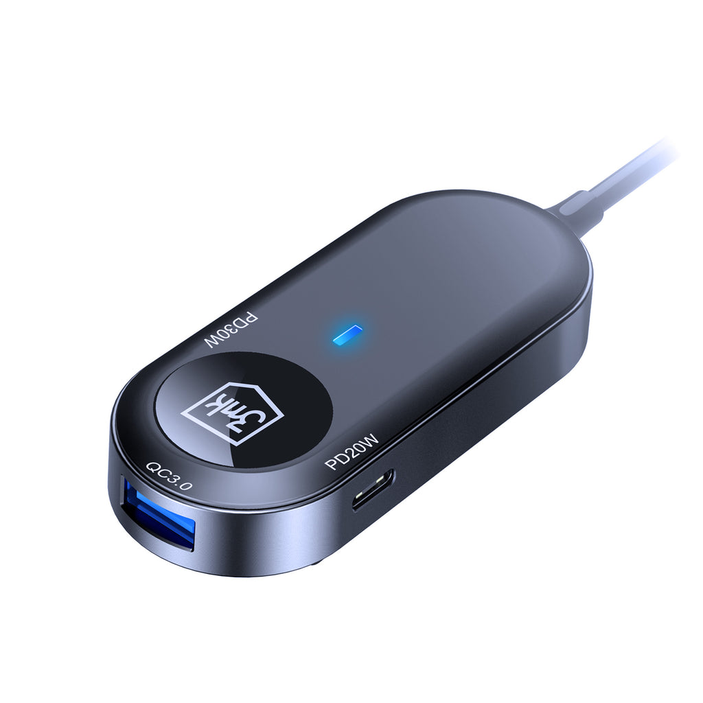 3mk dvigubas automobilinis įkroviklis 135W PD QC PPS USB-C USB-A – juodas
