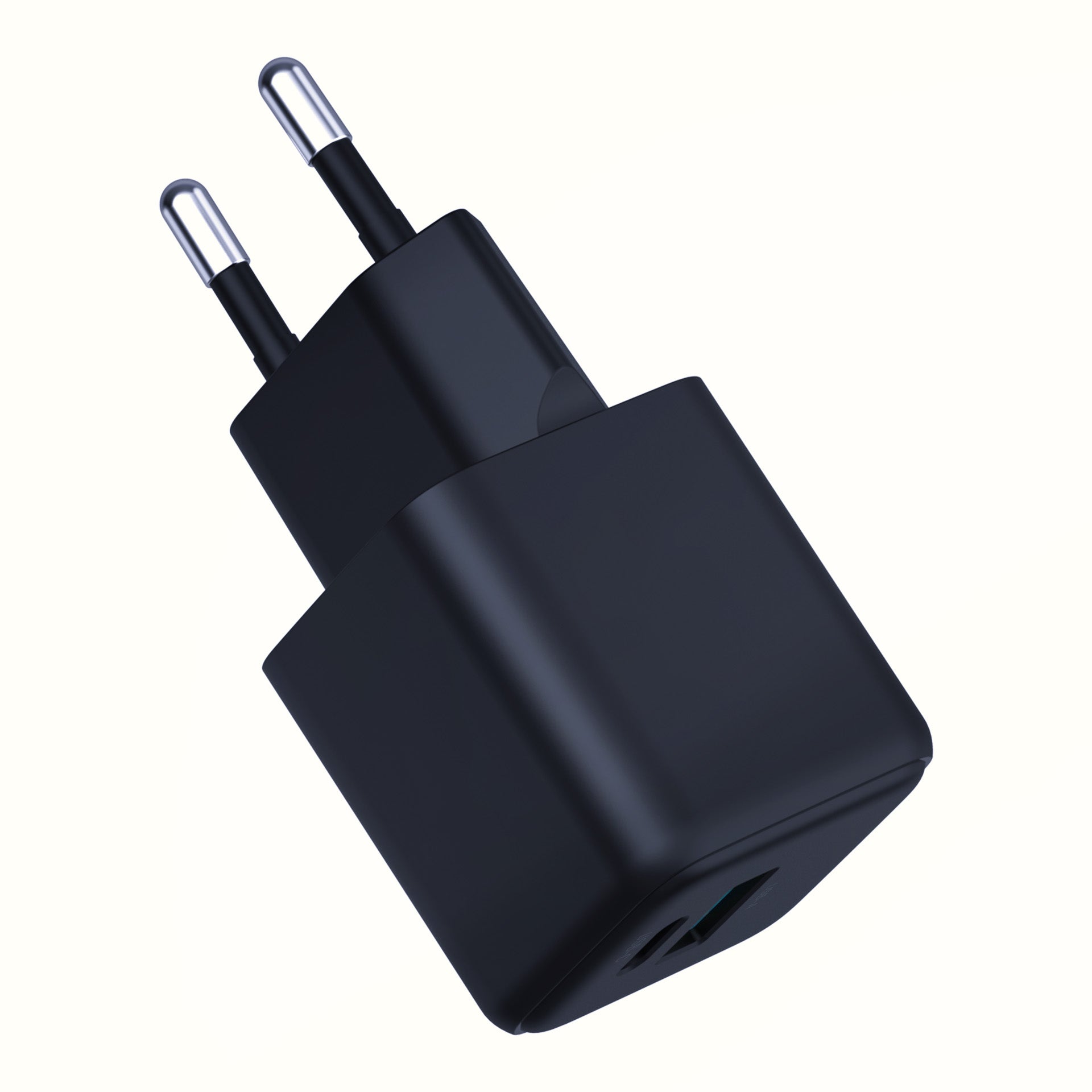 3mk Hyper GaN įkroviklis 20W QC4+ PD PPS USB-C USB-A sieninis įkroviklis – juodas