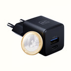 3mk Hyper GaN įkroviklis 20W QC4+ PD PPS USB-C USB-A sieninis įkroviklis – juodas