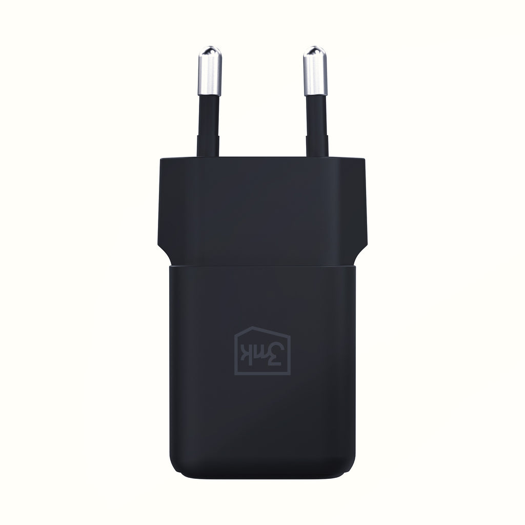 3mk Hyper GaN įkroviklis 20W QC4+ PD PPS USB-C USB-A sieninis įkroviklis – juodas