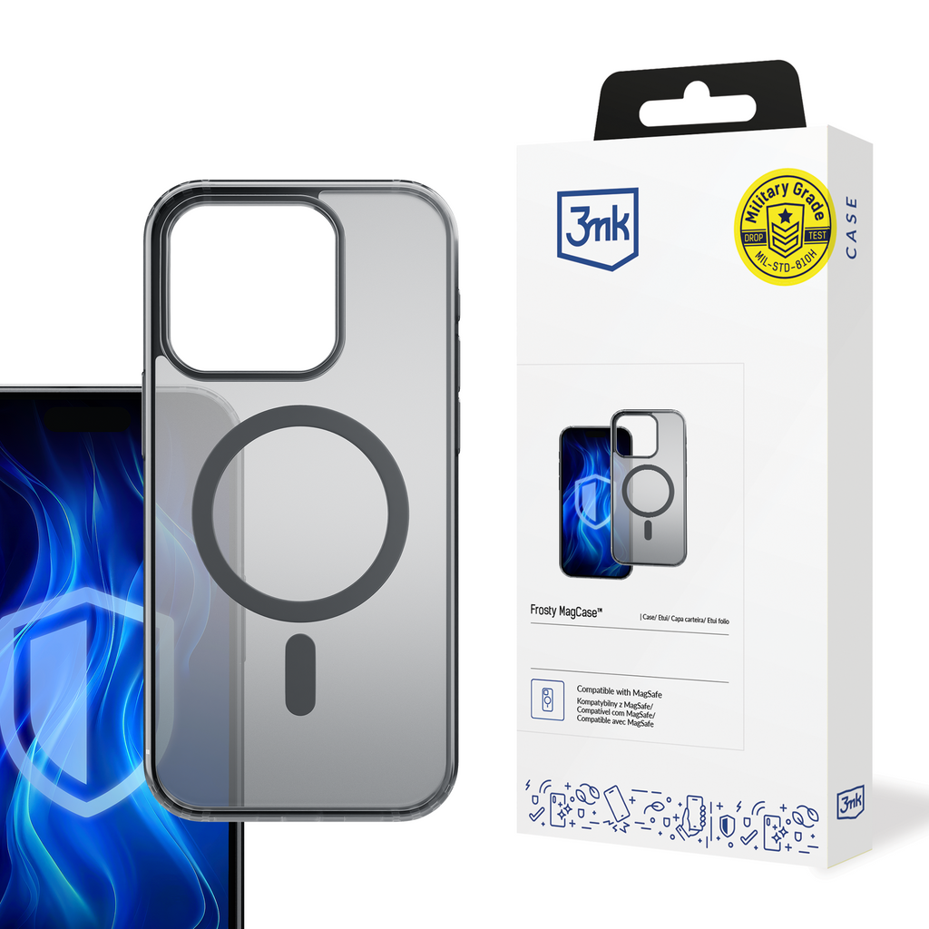 3mk Frosty MagCase, skirtas iPhone 14 Pro Max – juodas