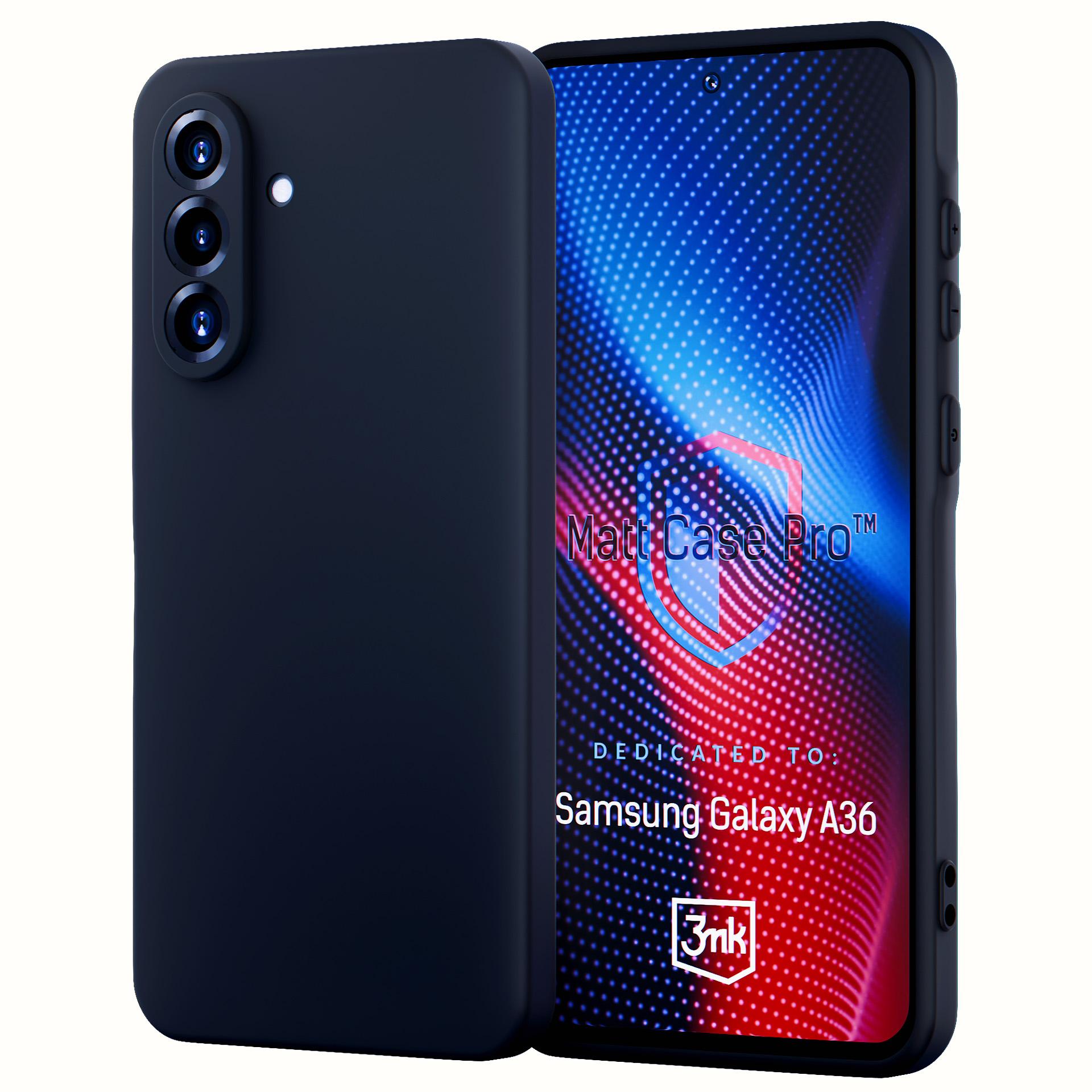 3mk Matt Case Pro, skirtas Samsung Galaxy A36 – matinė juoda