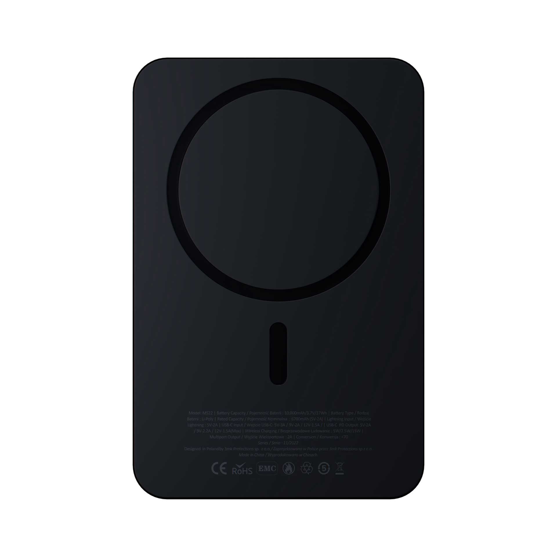 Power bank 3mk HARDY MagSynergy Ni+ 5 000mAh 22,5W USB 1C1L - juoda -- Powerbanks